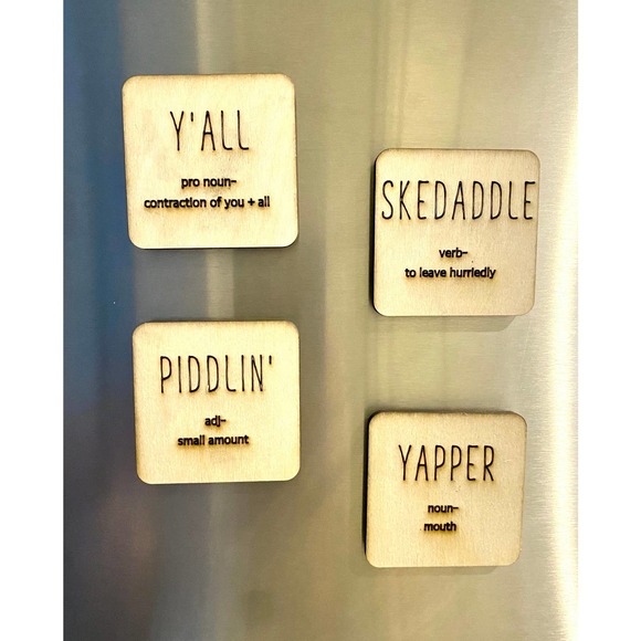 Set of 4 Wood Farmhouse Inspired Southern Word Magnets (SW2M) - Picture 6 of 6